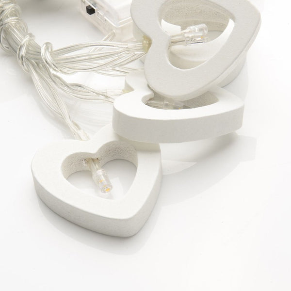 Wooden Heart String Fairy Lights