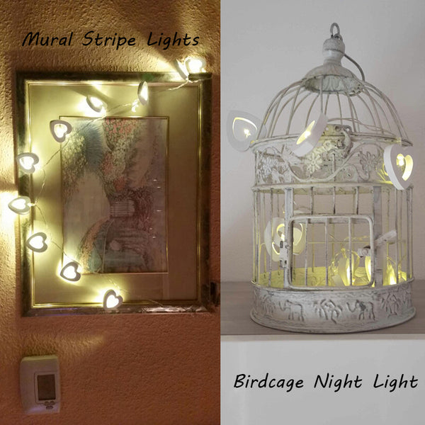 Wooden Heart String Fairy Lights