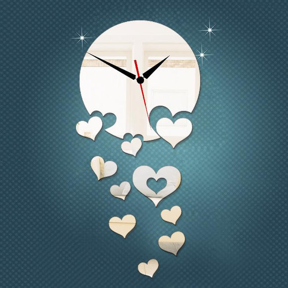 Romantic Wall Art Mirror Clock