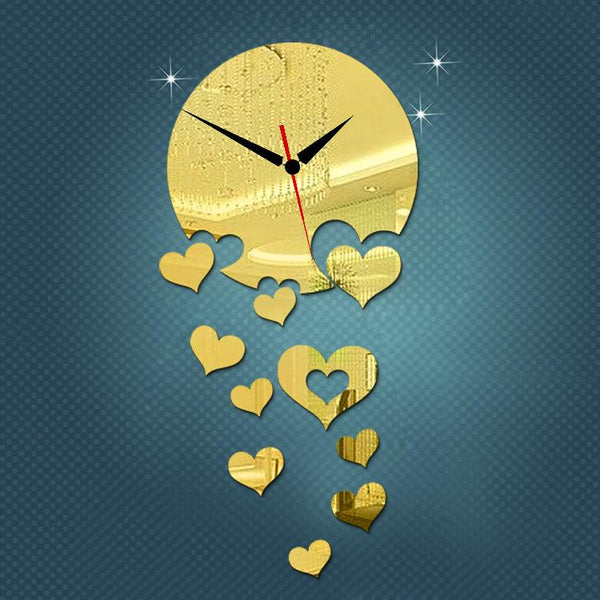 Romantic Wall Art Mirror Clock