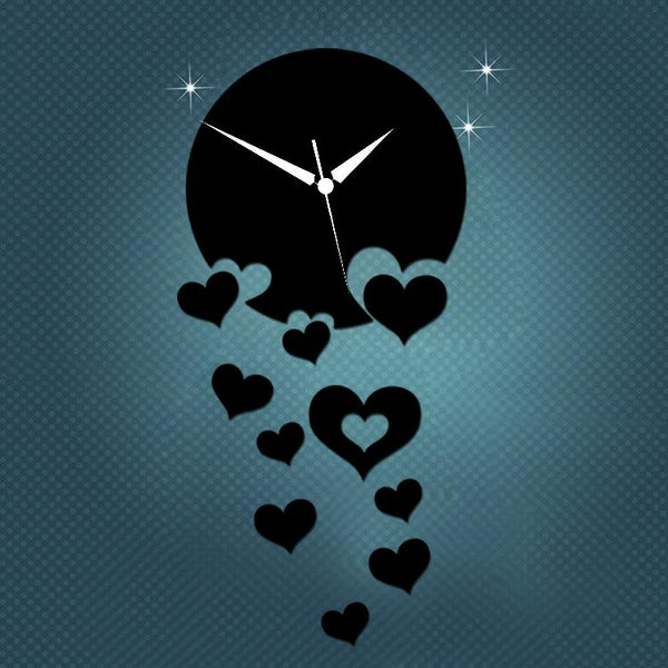 Romantic Wall Art Mirror Clock