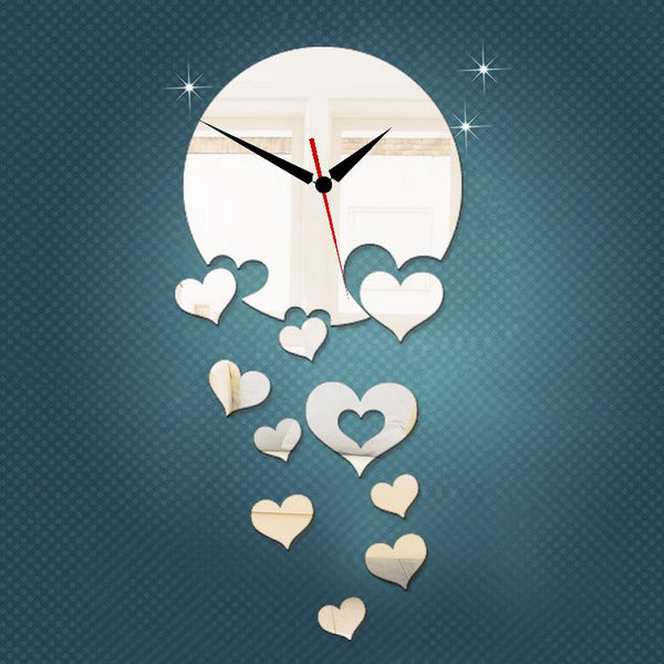 Romantic Wall Art Mirror Clock