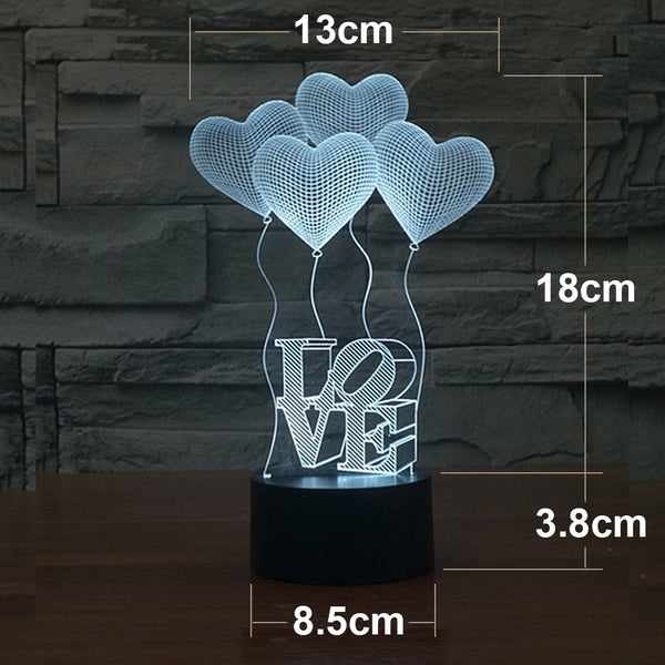 Romantic 3D Visual Bulb