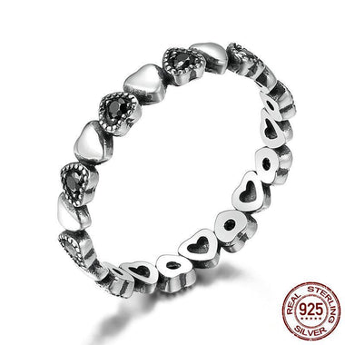 Black Heart Stackable Ring