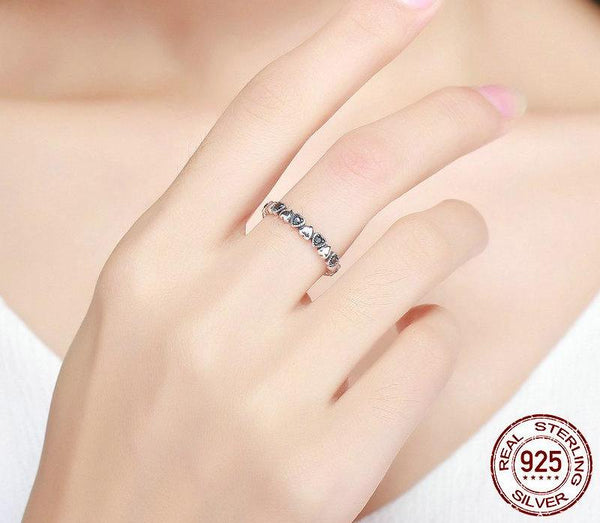 Black Heart Stackable Ring