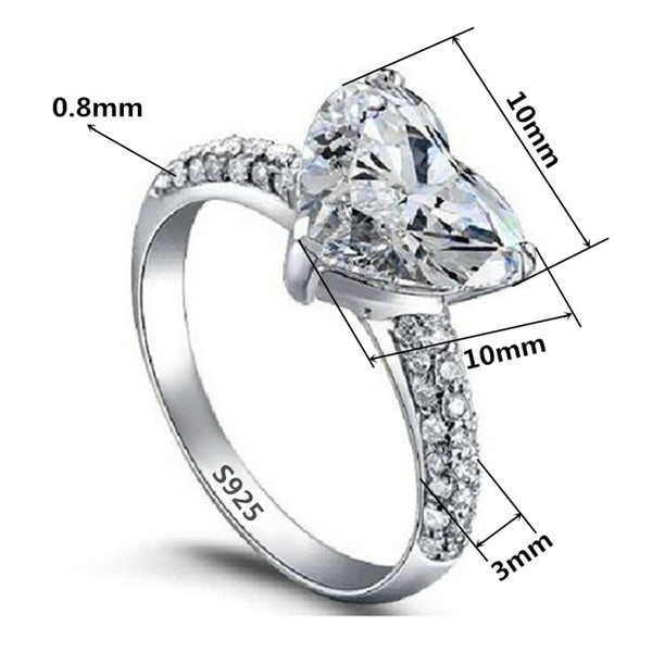 Shaped Heart Crystal Promise Ring