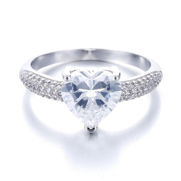 Shaped Heart Crystal Promise Ring