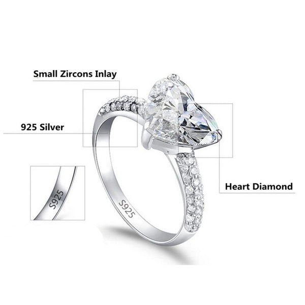 Shaped Heart Crystal Promise Ring