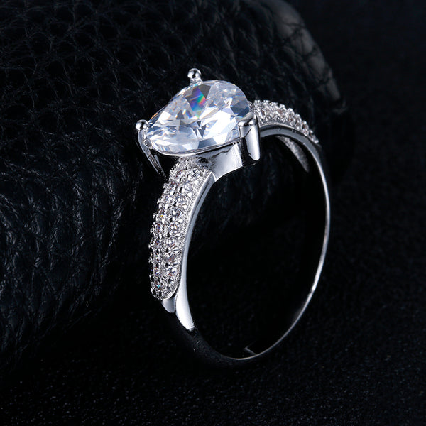 Shaped Heart Crystal Promise Ring