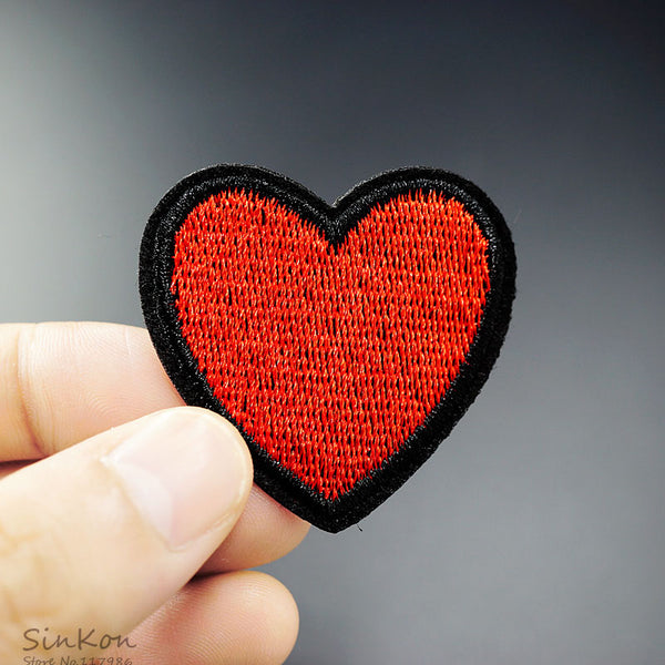Heart Iron On Embroidered Patch