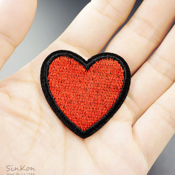 Heart Iron On Embroidered Patch