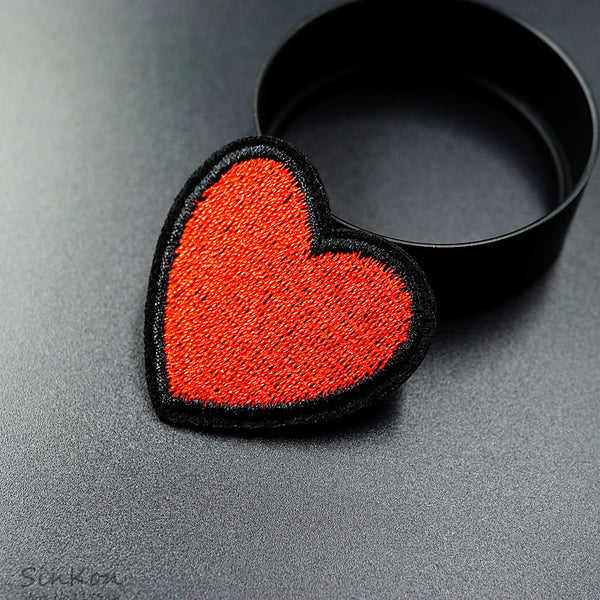 Heart Iron On Embroidered Patch
