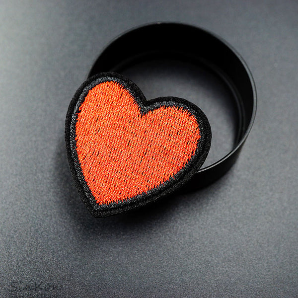 Heart Iron On Embroidered Patch