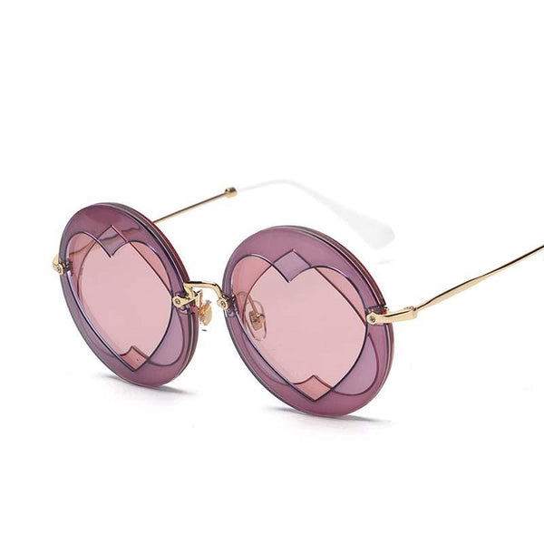Fashion Round Heart Sunglasses