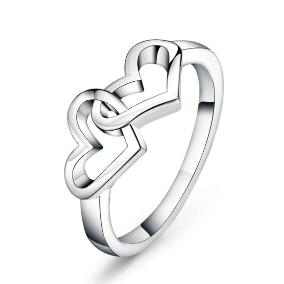 Simple Style Heart To Heart Ring