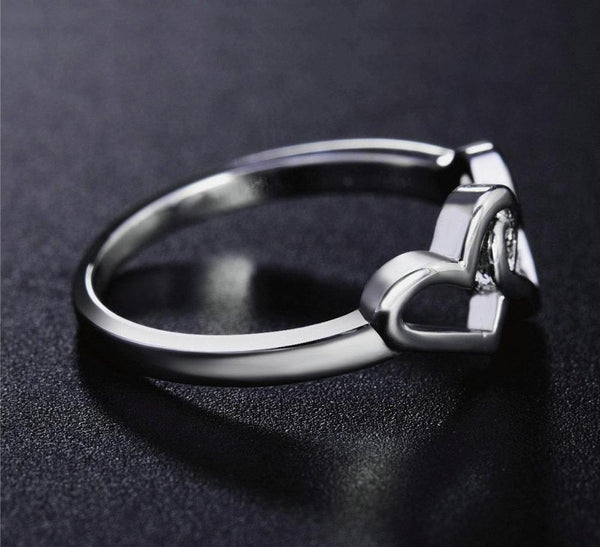 Simple Style Heart To Heart Ring