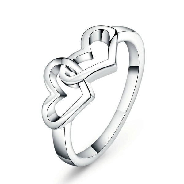 Simple Style Heart To Heart Ring