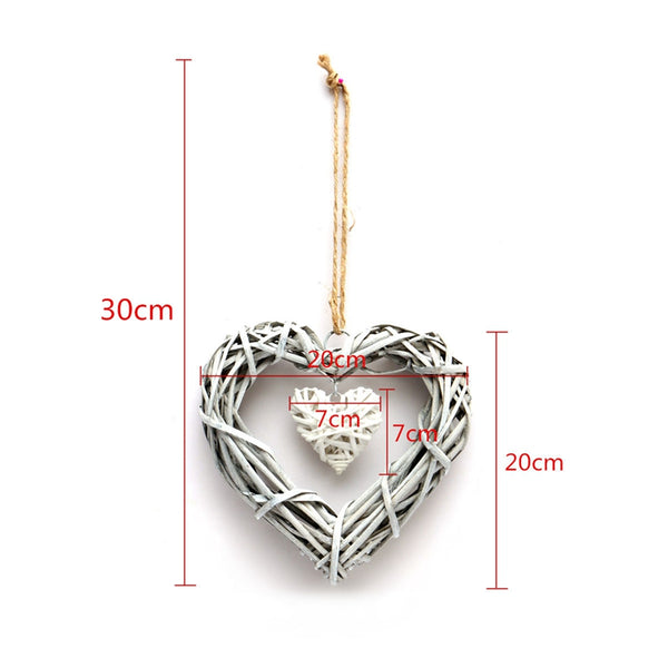 Wicker Hanging Heart Decor