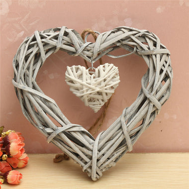 Wicker Hanging Heart Decor