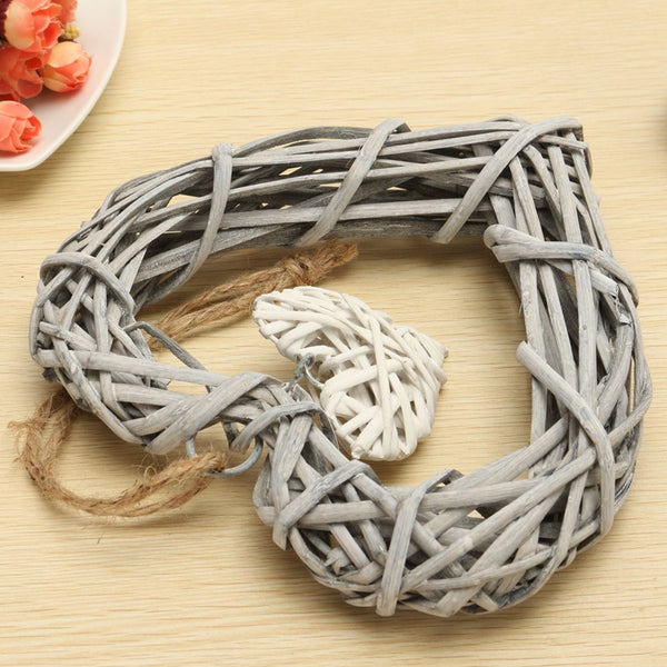 Wicker Hanging Heart Decor