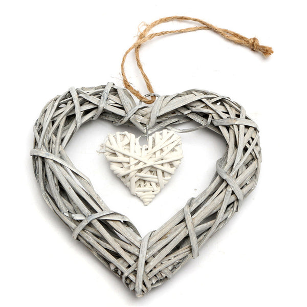 Wicker Hanging Heart Decor