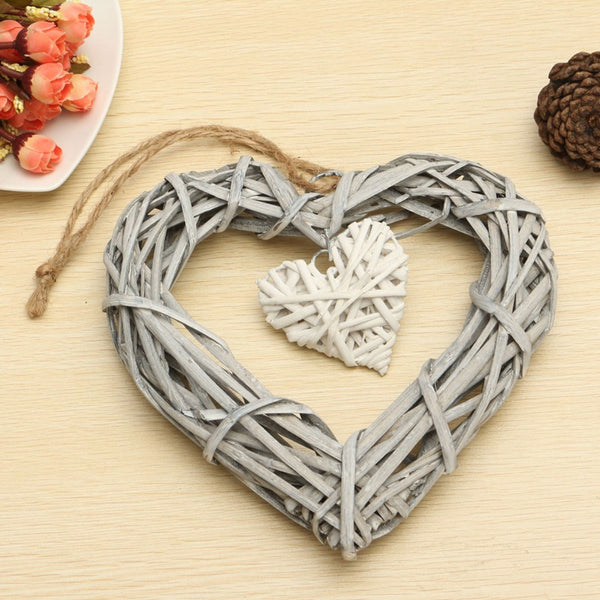 Wicker Hanging Heart Decor