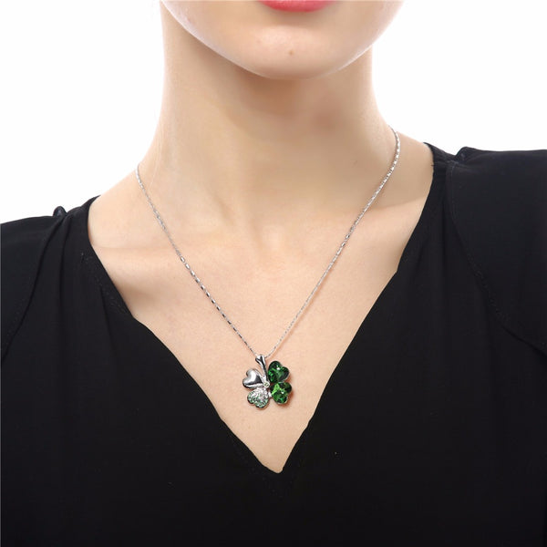 Austrian Crystal Clover Heart