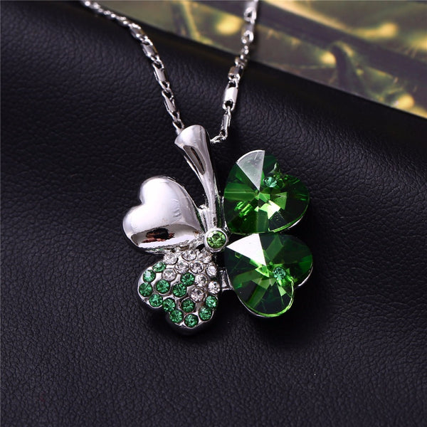 Austrian Crystal Clover Heart
