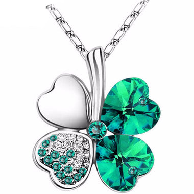 Austrian Crystal Clover Heart
