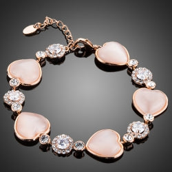 Romantic Crystal Heart Bracelet