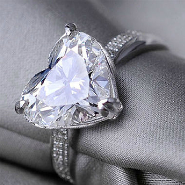 Shaped Heart Crystal Promise Ring