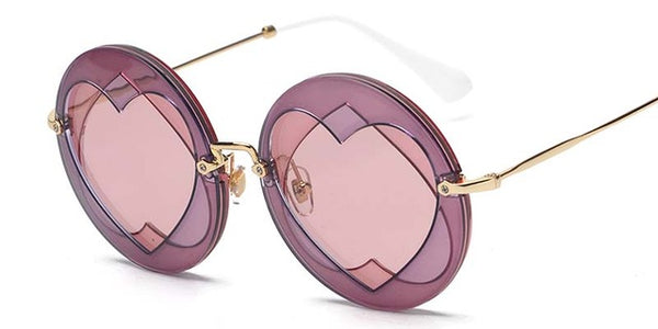 Fashion Round Heart Sunglasses