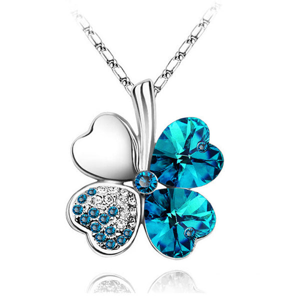 Austrian Crystal Clover Heart