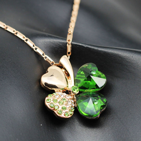 Austrian Crystal Clover Heart