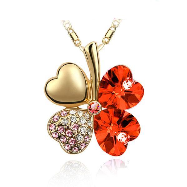 Austrian Crystal Clover Heart