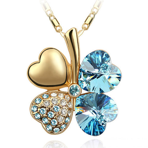 Austrian Crystal Clover Heart