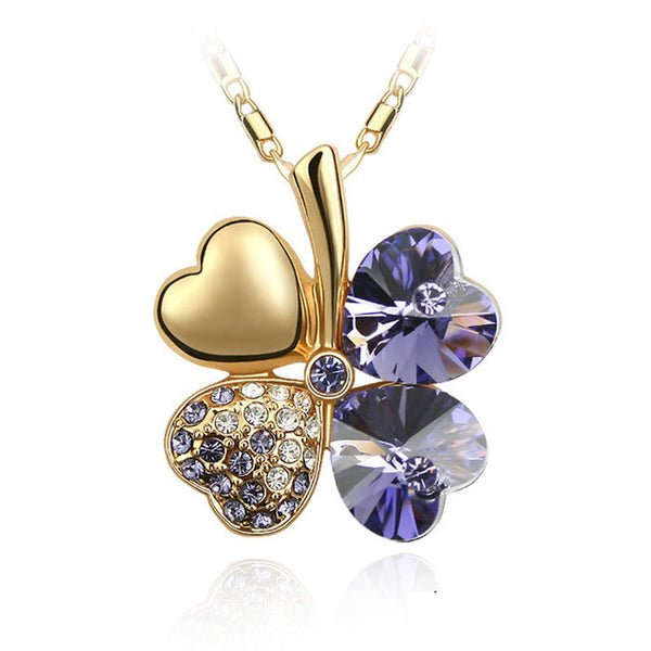 Austrian Crystal Clover Heart