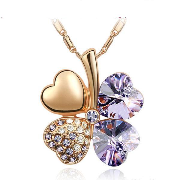 Austrian Crystal Clover Heart