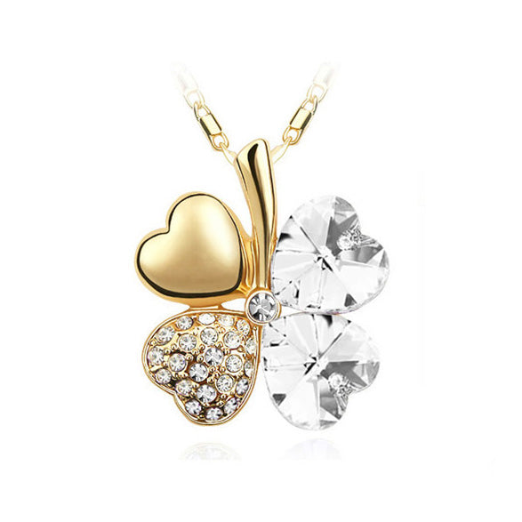 Austrian Crystal Clover Heart