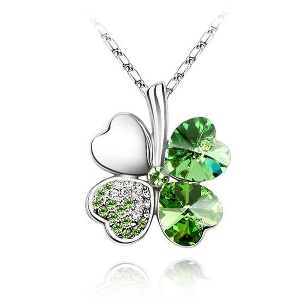 Austrian Crystal Clover Heart