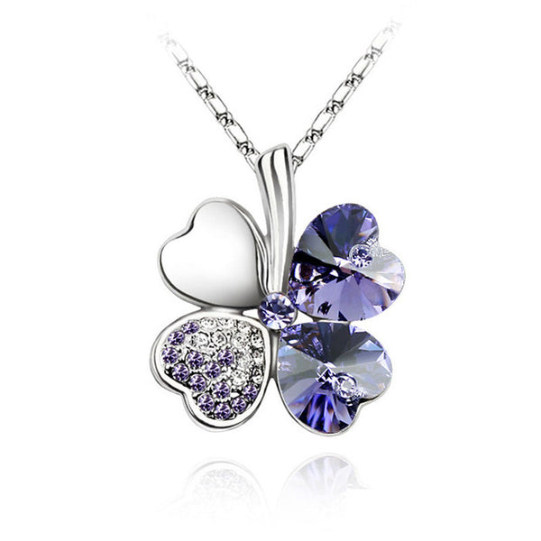 Austrian Crystal Clover Heart