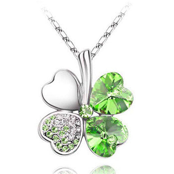 Austrian Crystal Clover Heart