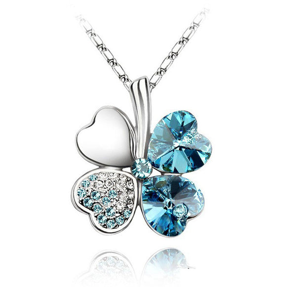 Austrian Crystal Clover Heart