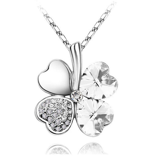 Austrian Crystal Clover Heart