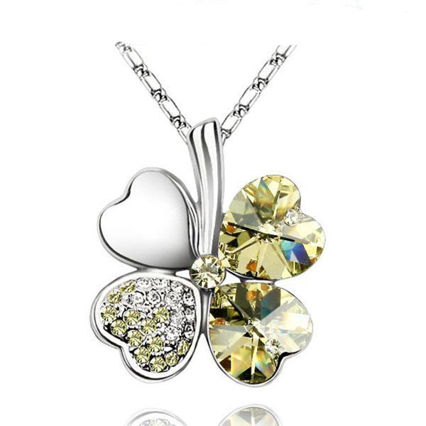 Austrian Crystal Clover Heart